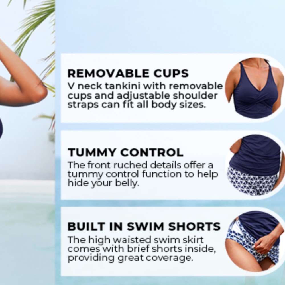 Tankini Swimsuit size XL beautiful day at the beach - Picture 8 of 13